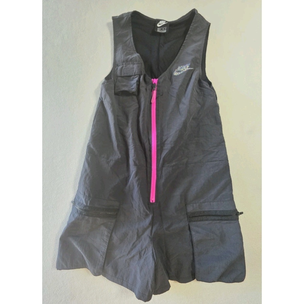 Size XS- Nike Med Women's Sportswear Icon Clash Romper Black Pink